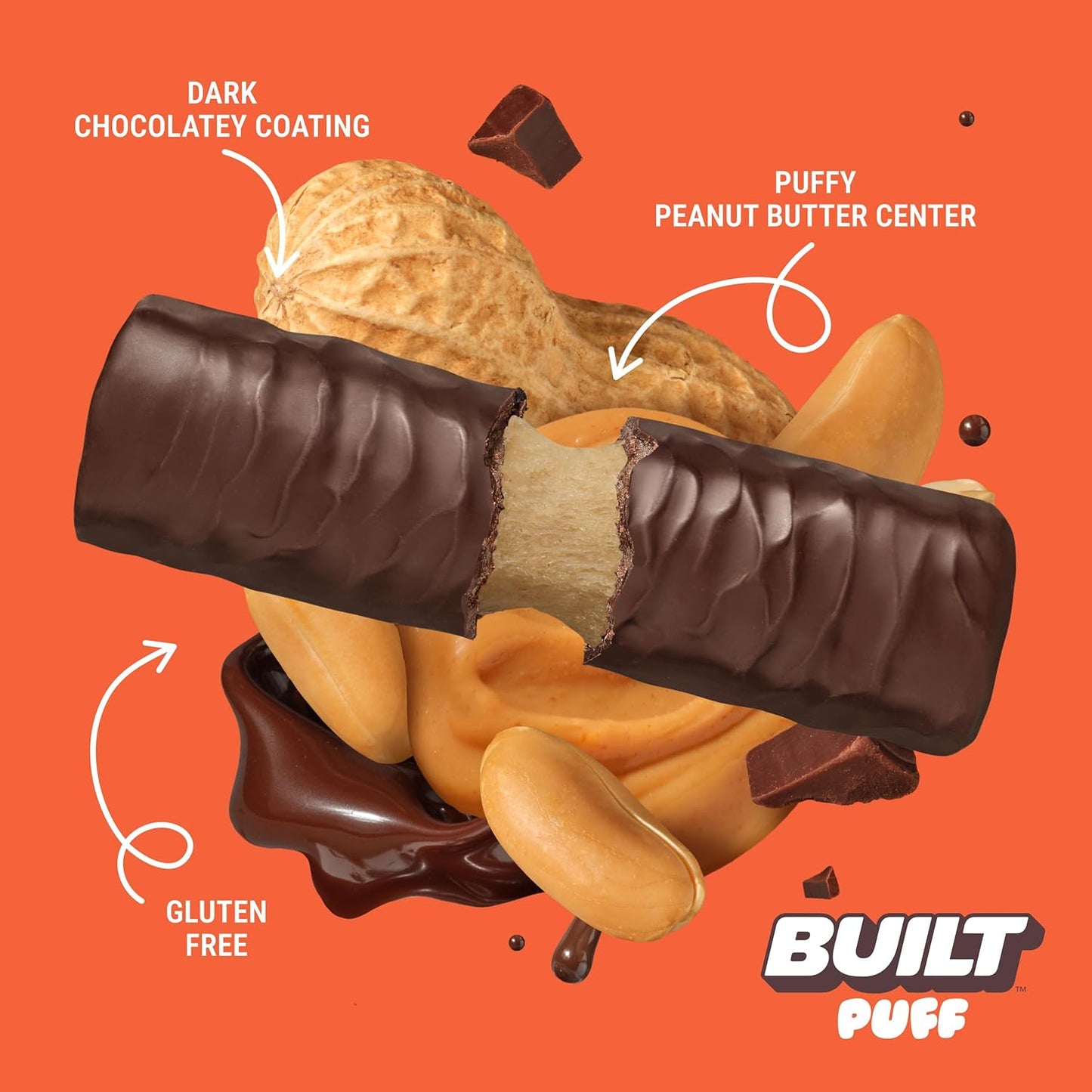 Built Bar Protein Bars, 17g Protein,  Only 160 Calories, 6g Sugar