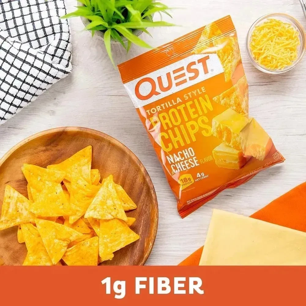 🔥 Quest Nutrition Zesty Nacho Cheese Protein Chips – 18g Protein, 4g Net Carbs, Low-Carb & Gluten-Free Crunch! (12-Pack, 1.1 oz Bags)