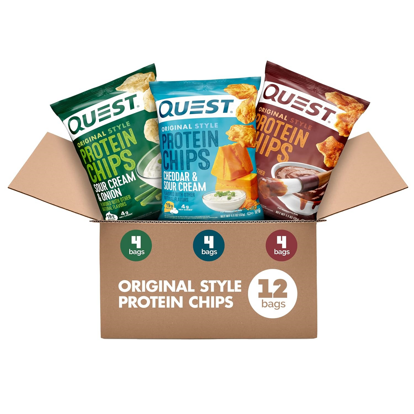 🔥 Quest Nutrition Zesty Nacho Cheese Protein Chips – 18g Protein, 4g Net Carbs, Low-Carb & Gluten-Free Crunch! (12-Pack, 1.1 oz Bags)