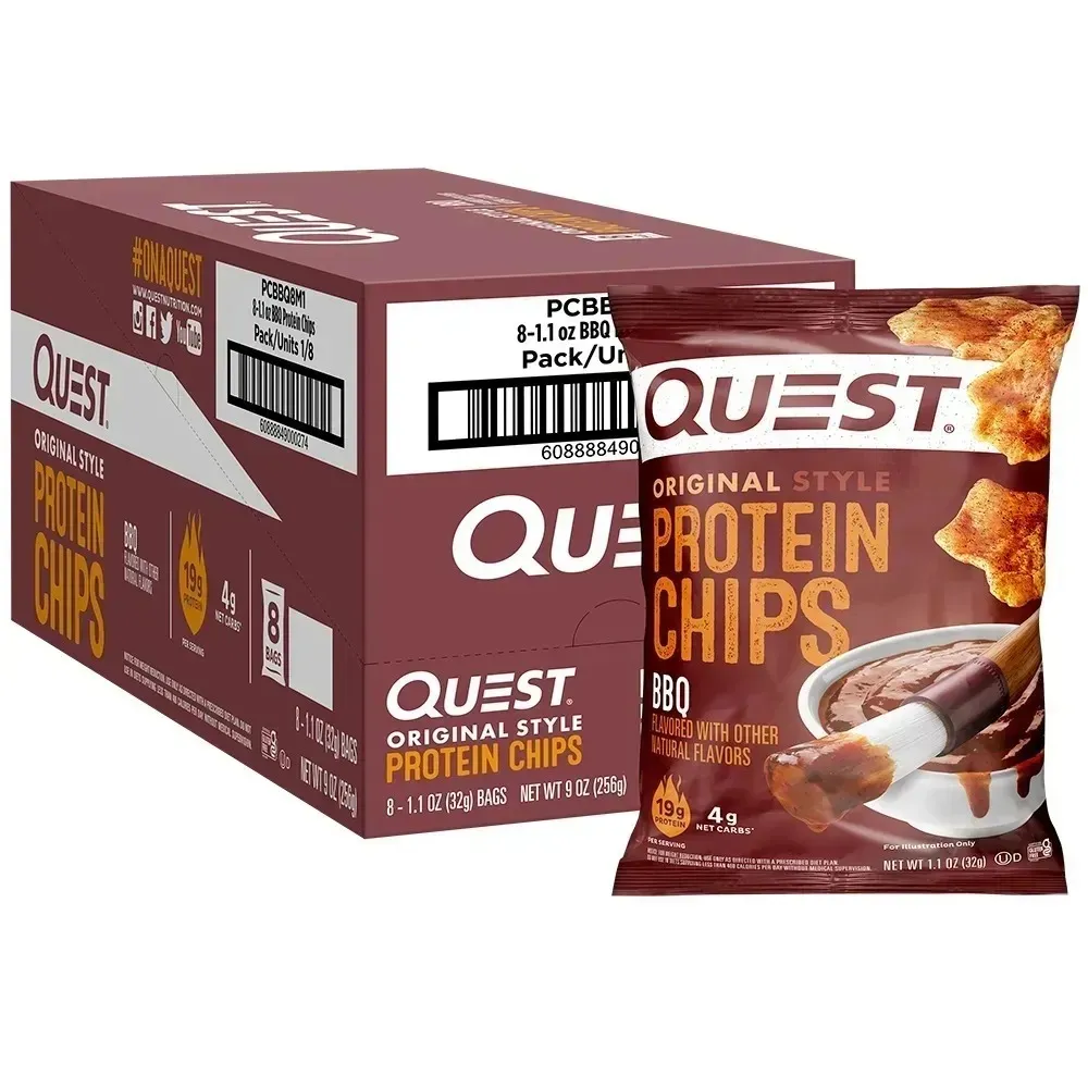 🔥 Quest Nutrition Zesty Nacho Cheese Protein Chips – 18g Protein, 4g Net Carbs, Low-Carb & Gluten-Free Crunch! (12-Pack, 1.1 oz Bags)