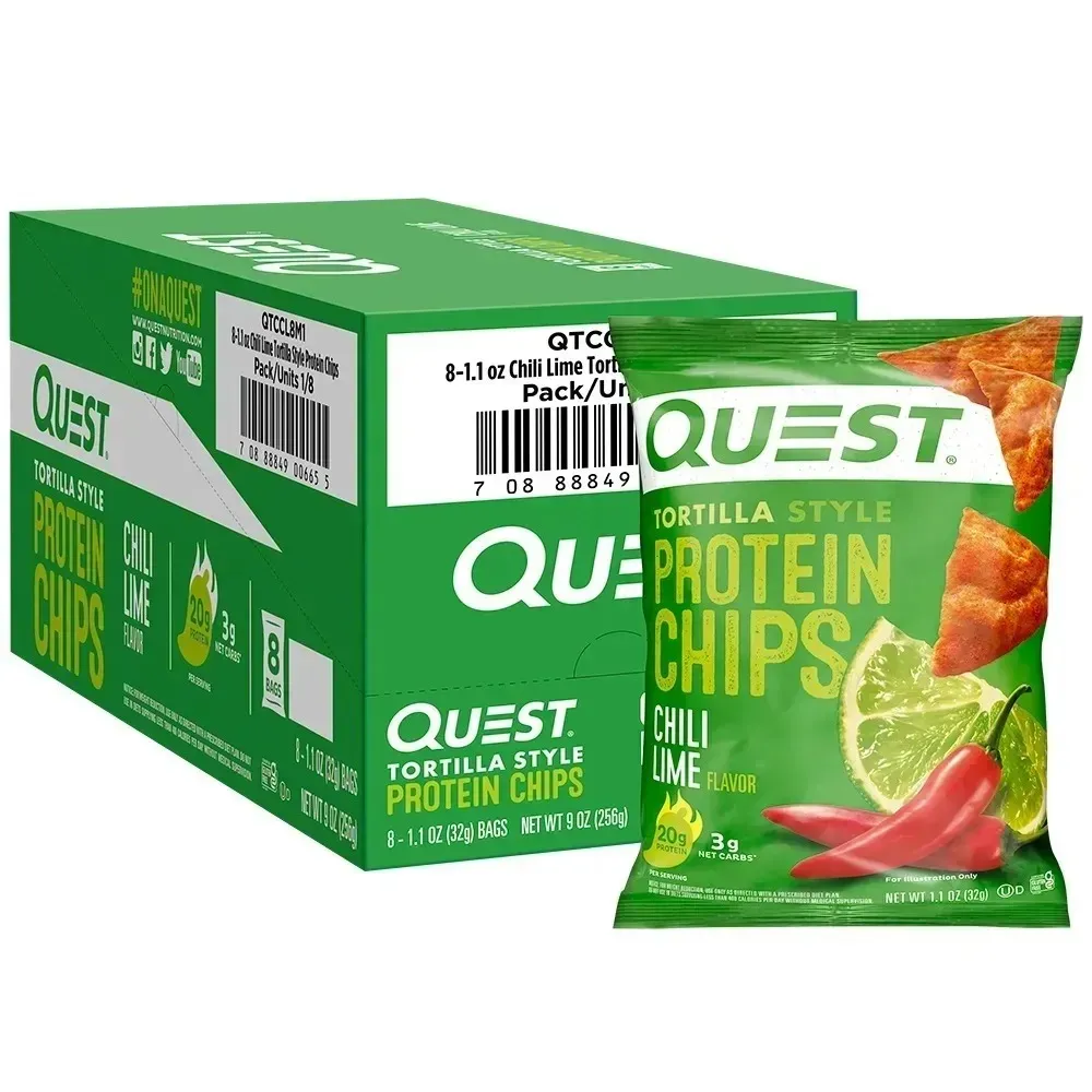 🔥 Quest Nutrition Zesty Nacho Cheese Protein Chips – 18g Protein, 4g Net Carbs, Low-Carb & Gluten-Free Crunch! (12-Pack, 1.1 oz Bags)