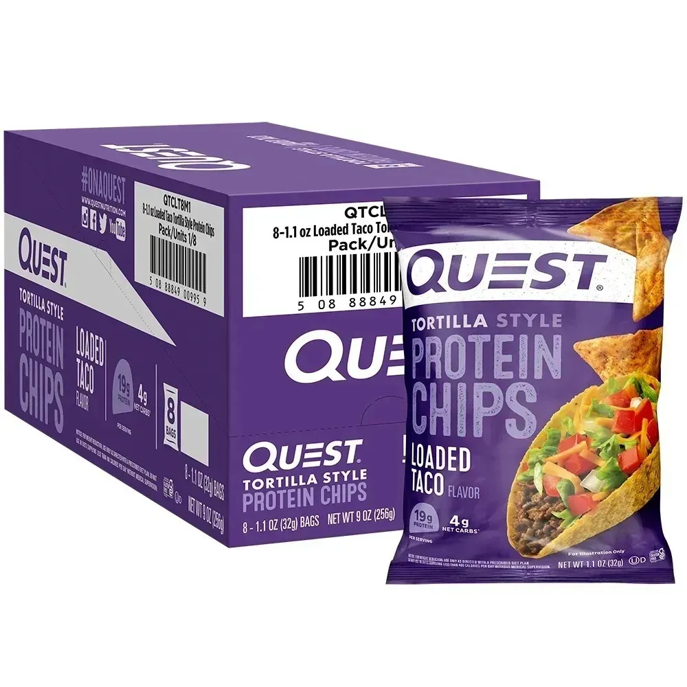 🔥 Quest Nutrition Zesty Nacho Cheese Protein Chips – 18g Protein, 4g Net Carbs, Low-Carb & Gluten-Free Crunch! (12-Pack, 1.1 oz Bags)