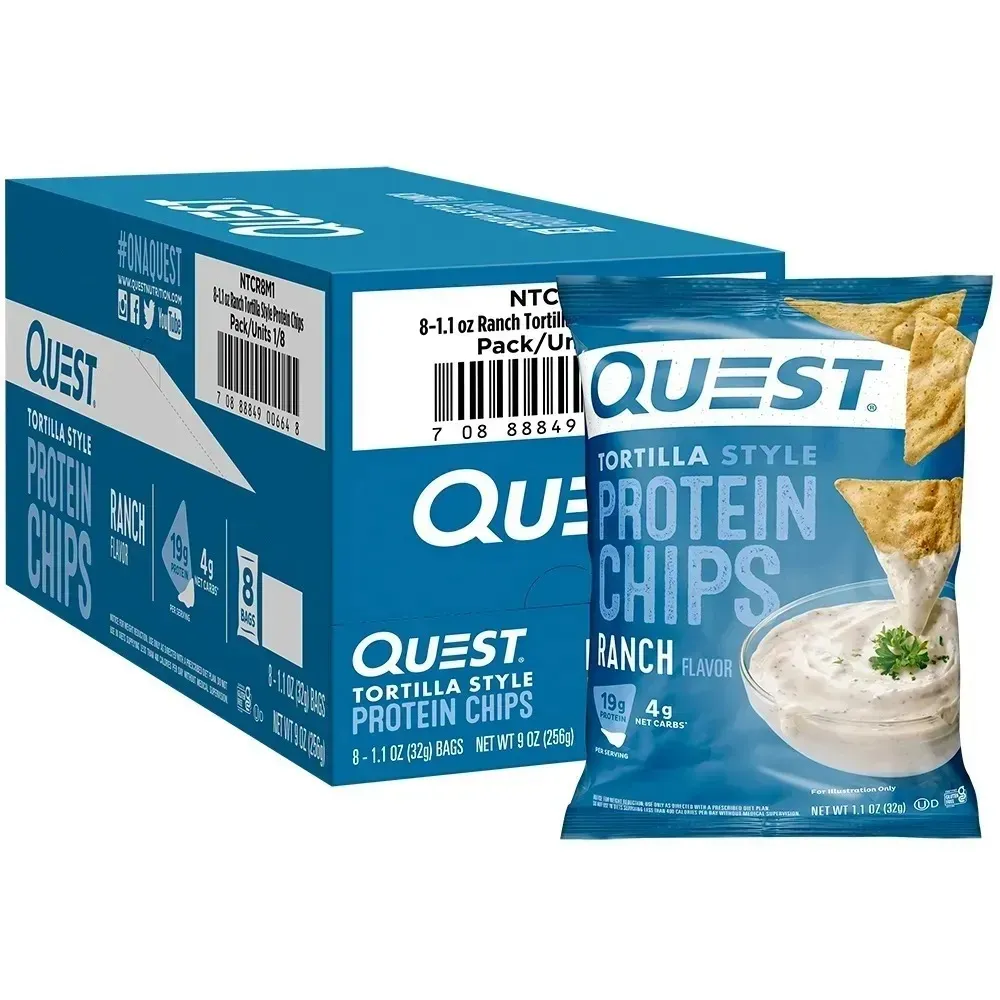 🔥 Quest Nutrition Zesty Nacho Cheese Protein Chips – 18g Protein, 4g Net Carbs, Low-Carb & Gluten-Free Crunch! (12-Pack, 1.1 oz Bags)