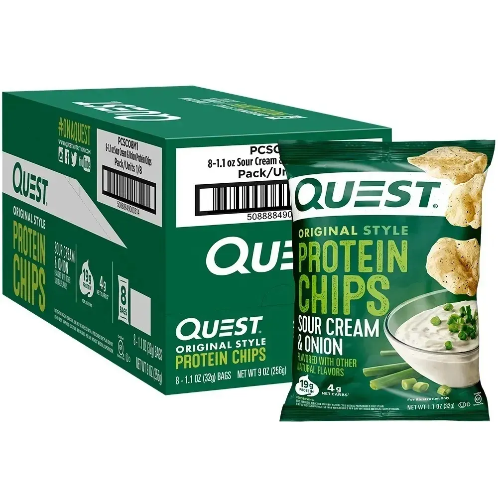 🔥 Quest Nutrition Zesty Nacho Cheese Protein Chips – 18g Protein, 4g Net Carbs, Low-Carb & Gluten-Free Crunch! (12-Pack, 1.1 oz Bags)