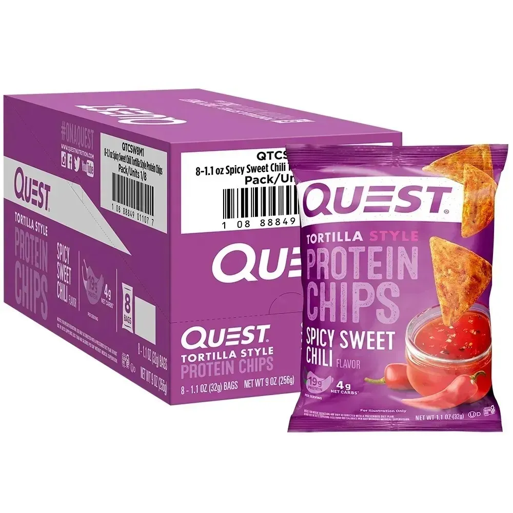 🔥 Quest Nutrition Zesty Nacho Cheese Protein Chips – 18g Protein, 4g Net Carbs, Low-Carb & Gluten-Free Crunch! (12-Pack, 1.1 oz Bags)